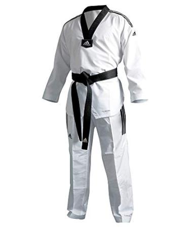 adidas Eco Fighter 3 Taekwondo Black V-Neck Sparring Uniform w/ 3 Stripes - 100% Polyester 190 (5)