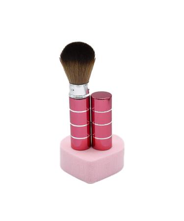 1PC Retractable Powder Brush Travel Nail Dust Brush Portable Face Blush Brush with Cover Red