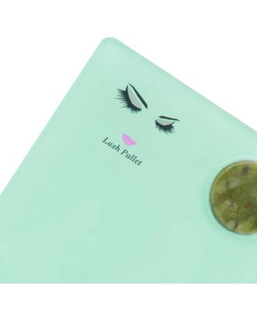 Eyelash Extension Pallet Holder Set - 2 in 1 Acrylic & Round Jade Stone Lash Grafting Tool Pad | Blue - International Shipping Available - Buy Online on SooperMarket.com