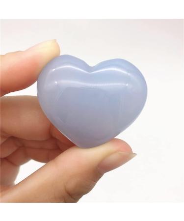 Meditation Stone 1 Pack Natural Large Blue Chalcedony Heart Crystal Gem Meditation Treatment - Buy Online on SooperMarket.com
