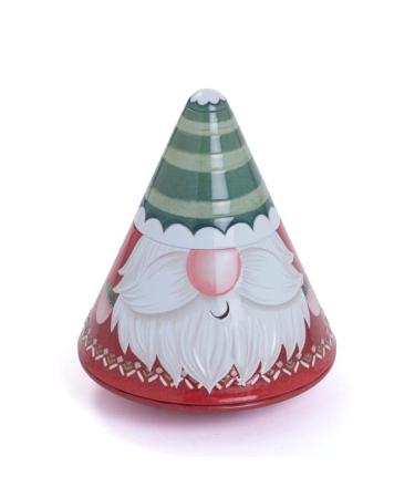 Christmas Gnome Gonk Biscuit Tin with Butter Shortbread Biscuits - Rounded Base to make it Wobble!