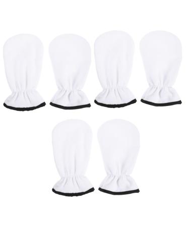 FOMIYES 3 Pairs Maintenance Essential Oil Gloves Hand Warmers Gloves Hand Mask Gloves Paraffin Wax Hand Cover Hot Wax Paraffin Gloves Heat Preservation Gloves Spa Mittens White
