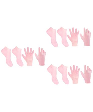 Amosfun 3 Sets Hydrating Sock Gloves moisturizing Gloves spa Gloves Silicone Gel Cracked Hands Repair Gloves Anti- Cracks Foot Care Socks Cracked Heel Treatment Sock Foot Socks sebs Soft