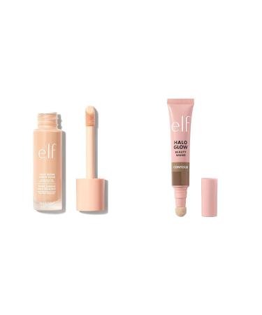 e.l.f. Halo Glow Liquid Filter Complexion Booster For A Glowing Soft-Focus Look & Halo Glow Contour Beauty Wand Liquid Contour Wand For A Naturally Sculpted Look Buildable Formula