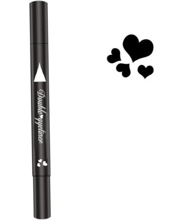 Eyeliner Stamp 2 in 1 Double-Head Waterproof Liquid Eyeliner Pen Make-Up Tool Black Heart Liquid Eyeliner - Buy Online on SooperMarket.com