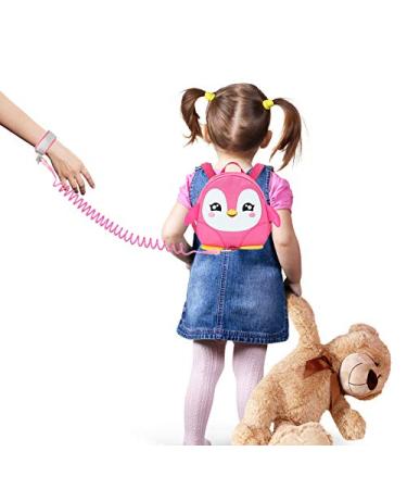 EPLAZA Penguin-Like Toddler Leash Backpack with Anti-Lost Wristband - Penguin Rose | for 1.5 to 3 Years Boys & Girls Safety - Buy Online on SooperMarket.com