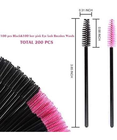 200 PCS Eyelash Brushes LauCentral Mascara Wands Eye Lash Eyebrow Applicator Cosmetic - Buy Online on SooperMarket.com