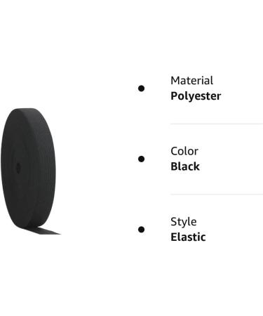 1'' Black Wide Knit Elastic Spool - 40 Yards | Heavy Stretchy Band for DIY Sewing Craft | High Elasticity Knit Band - 1 25mm Black - Buy Online on SooperMarket.com