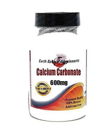 Calcium Carbonate 600mg * 200 Capsules 100% Natural - by EarhNaturalSupplements