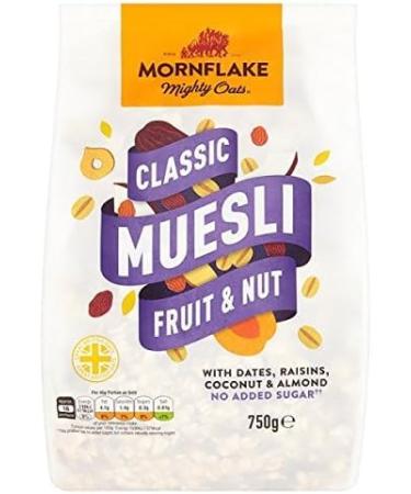 Mornflake Classic Muesli Fruit & Nut - 750g | High fibre Contains wholegrain No added Sugar & Salt Great for Vegetarians & Vegans | Sold by Essential Products