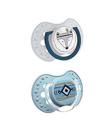 LOVI Dynamic Silicone Pacifier 0-3 Months - BPA Free Indian Summer Collection 2 Pack - Blue | International Shipping Available - Buy Online on SooperMarket.com