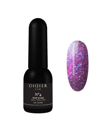 Didier Lab - Premium UV Gel Nail Polish - POP Star No4- Gel Nail Varnish - Nail Art - Long-Lasting High Gloss Wear - Gel Nail Polish - Gel Nails - Glitter Gel Nail Polish - Rich Pigment - 8ml