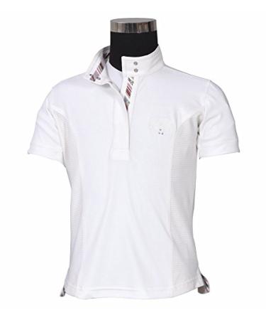 Equine Couture Children's Cara Short Sleeve Show Shirt | Color - White | Size - X-Large