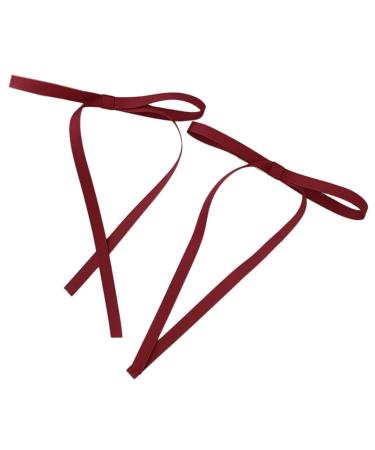 JSGHGDF Ribbon Hair Clip Long Ribbon Hairpins Sweet Hairclips Hair Barrettes for Women Side Styling Red pair