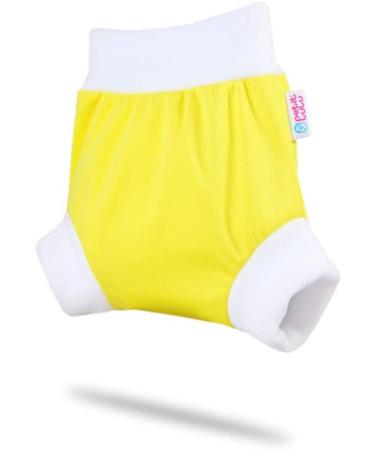Petit Lulu Pull Up Cloth Nappy Wrap | Size M | Washable Diaper Wrap | Reusable Cloth Nappies | Made in Europe (Yellow) - Buy Online on SooperMarket.com