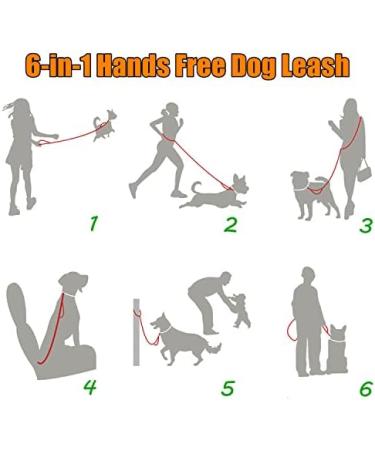 YankMooM 6-in-1 Hands Free Dog Leash for Large Dogs | Reflective Line | Adjustable Lead for Running, Hiking, Walking, Training | Black (5-8 ft) - Buy Online on SooperMarket.com
