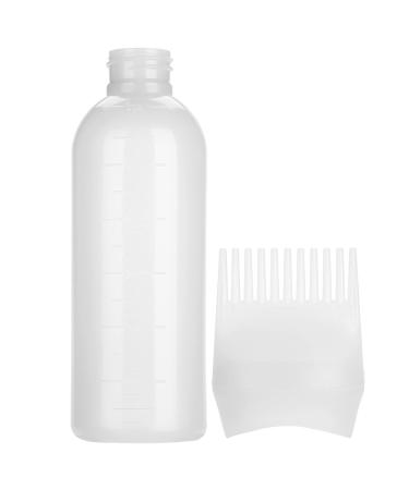 Hair Dyeing Bottle with Graduated Scale for Brush Shampoo Hair Color Oil Comb Applicator Tool Professional Hair Dye Brush Bottle(White)