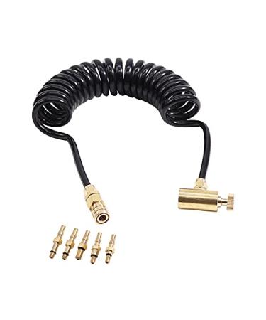 Gurlleu Universal Remote Coil Hose Paintball CO2 Filling & Charging Systems with Airsoft Adapter Set for Green Gas Bottle Canisters