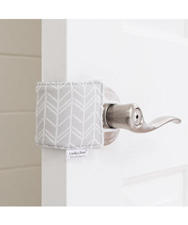 The Original Cushy Closer Door Cushion | No More Noisy Doors! | Door Latch Cover- Baby Safety for Quiet Doors (Birch - Gray) Birch-Gray