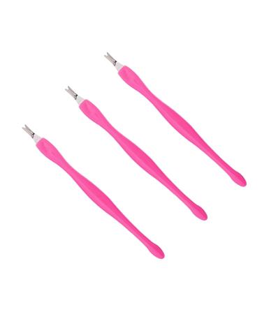 Cuticle Trimmer 3 Pcs Cuticle Remover Cuticle Pusher Nail Cuticle Remover Nail Art Tools Nail Cleaner Tool Pink