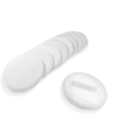10pcs Powder Puff Cotton Cosmetic Powder Makeup Puffs Pads with Ribbon Face Powder Puffs for Loose and Foundation 2.36 inch. (White) Color3