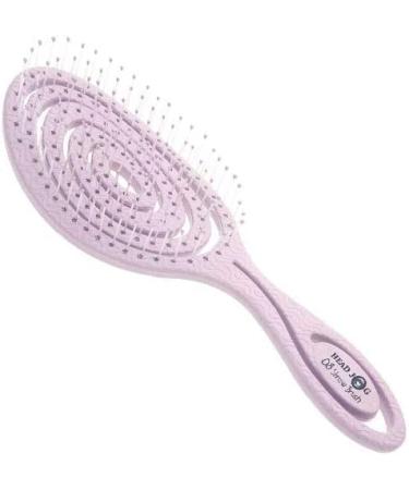 Head Jog 08 Paddle Brush Flexible Soft Pin Bristles Detangling Wet Or Dry Hair. Gentle Brushing Straw Brush. Detangle Round Brush for Straight Curly & Wavy Hair Types. (Original Collection Heather)