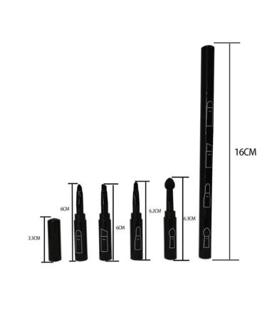 Premium 4-in-1 Detachable Makeup Brush Kit - Portable Travel Lip Eyeshadow & Eyebrow Brushes (Black) - International Shipping Available - Buy Online on SooperMarket.com
