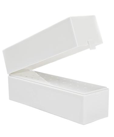 Fiezkaa Nail Drill Bits Holder Stand 30 Holes Dustproof Drill Bit Case Nail Salon Organizer and Storage Displayer Box for Acrylic Nail Drill Bit