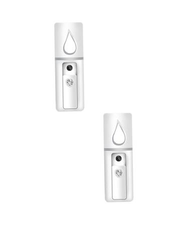 Healeved 2pcs Cool Mist Sprayer Nano Mist Sprayer Handheld Facial Sprayer Mini Face Humidifier White