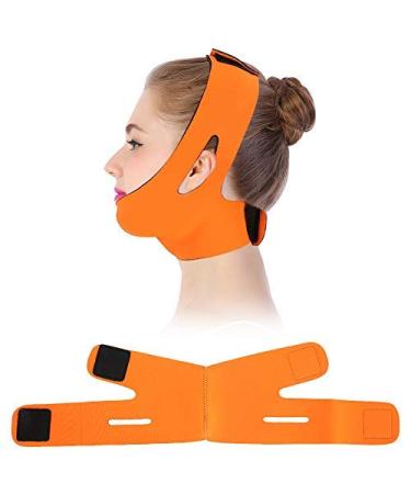V Face Line Belt | Face Slimming Chin Lift Up Anti Wrinkle Sleep Strap - Orange - Buy Online on SooperMarket.com