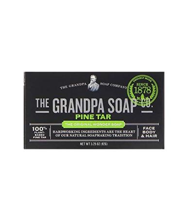 The Grandpa Soap Co. Face Body & Hair Bar Soap Pine Tar 3.25 oz (92 g)
