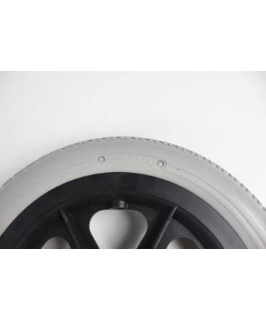 Wheelchair Front Wheel 1 Pair Solid Wheels Replacement for Wheelchair 12 X 2 Non-Pneumatic Wheelchair Rear Wheels Assembly 12Inch (30Cm) Front Wheel with 12Mm Bearing/Gray(Black) - Buy Online on SooperMarket.com