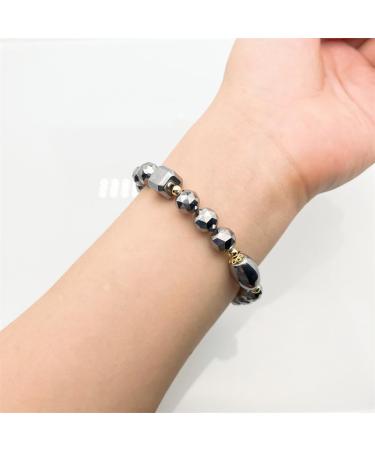 MuYu Art Faceted Bead Terahertz Bracelet Energy Healing Stone Magnetic Therapy Terahertz Bracelet 7 Inches for Women Men Adjustable Terahertz Bracelet - Buy Online on SooperMarket.com