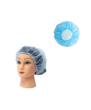 Disposable Bouffant (Hair Net) Caps Spun-bounded Poly Hair Head Cover Net 18 Inches Blue (1000)