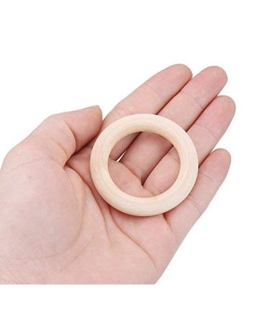 50 pieces wood rings 50mm unfinished natural wood round rings DIY wood handicrafts decorative circles accessories for handmade jewelry make bracelet garland hair hair