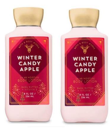 Bath and Body Works 2 Pack Winter Candy Apple Super Smooth Body Lotion 8 Oz