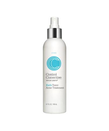 Control Corrective Exfo Tonic Acne Treatment  6.7 Fl Oz - Exfoliating Toner  Helps Clear Up Breakouts & Kill Bacteria  Active Tonic for Oily Skin  Glycolic and Salicylic Acids  Tingling  Exfoliates