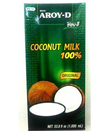 Aroy-D Coconut Milk, 33.8 Fluid Ounce (Pack of 4)