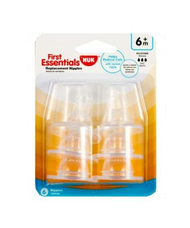 Gerber First Essentials Silicone Nipples  Fast Flow  6 ct