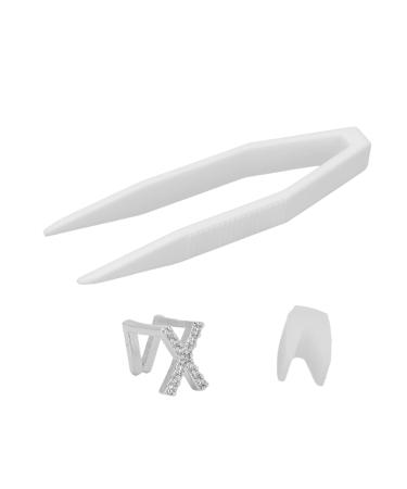 Metal Teeth Brace for Party Fashionable Jewelry Decoration Plated English Letter X Fits Most Tooth Sizes Portable