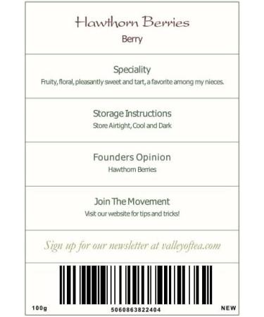 Hawthorn Berry Organic Whole Juicy - Hawthorne Berries High Food Grade 100g - Buy Online on SooperMarket.com
