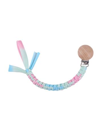 Tian-K pacifier chain baby clip made of beech wood handmade from cotton woven diy pacifier chain chain ecologically baby silent dummy pacifier chain leash 7