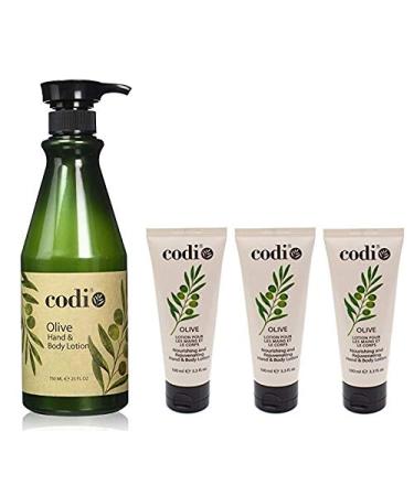 Codi Olive Hand and Body Lotion Big and 3 Small Kit  750ml/25oz + 3.3oz/100ml (kit of 4)