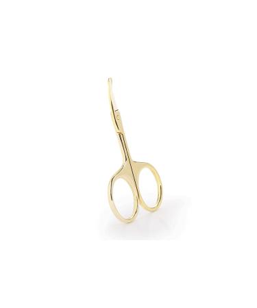 TEMKIN Nose Hair Trimmer Stainless Steel Mini Portable Curved Mustache Nose Ear Hair Remover Scissor Trimmer Safety Tips Black/Sliver/Gold Trimmers (Color : Metallic)