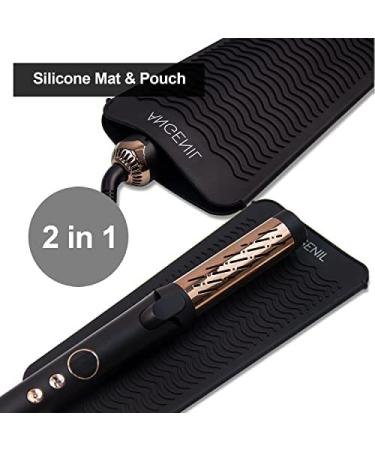 ANGENIL Silicone Heat Resistant Travel Mat Pouch for Hair Straightener and Curling Iron - Professional Hair Tools Holder, Black - Buy Online on SooperMarket.com