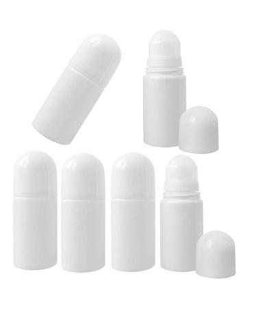 lasenersm 6 Pieces 1.69oz /50ml Empty Refillable Roll On Bottles Plastic Roller Bottle Plastic Rollerball Bottles Reusable Leak-Proof DIY Deodorant Containers for Essential Oil Perfumes Balms
