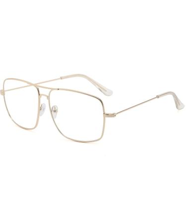 Musivon Glasses Frames Women Men - Vintage Glasses Without Prescription Window Glass Decorative Glasses Gold