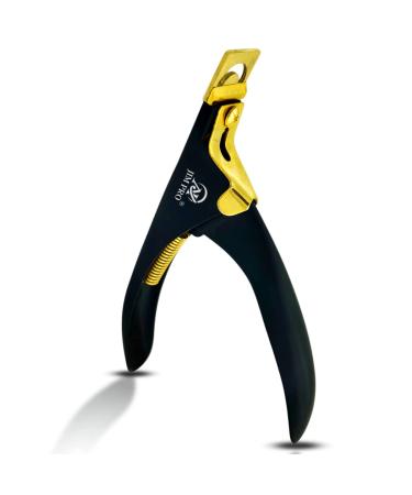 Professional Acrylic False Nail Clippers for Acrylic Nails Black/Gold Nail Tip Cutter Nail Manicure Tool for Salon Home Nail Art - JIM PRO
