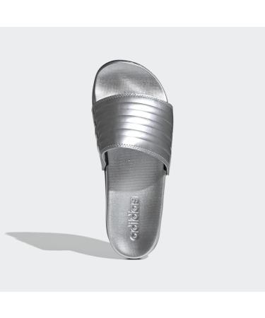 adidas Women's Adilette Comfort Slides Sandal - Silver Metallic - Size 8 - Buy Online on SooperMarket.com
