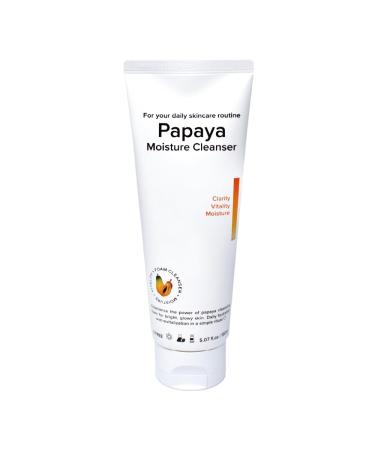 Foaming Facial Cleanser for Daily Face Wash Skincare with Hyaluronic Acid- Papaya Moisture Cleanser 5.07 fl.oz (150ml)